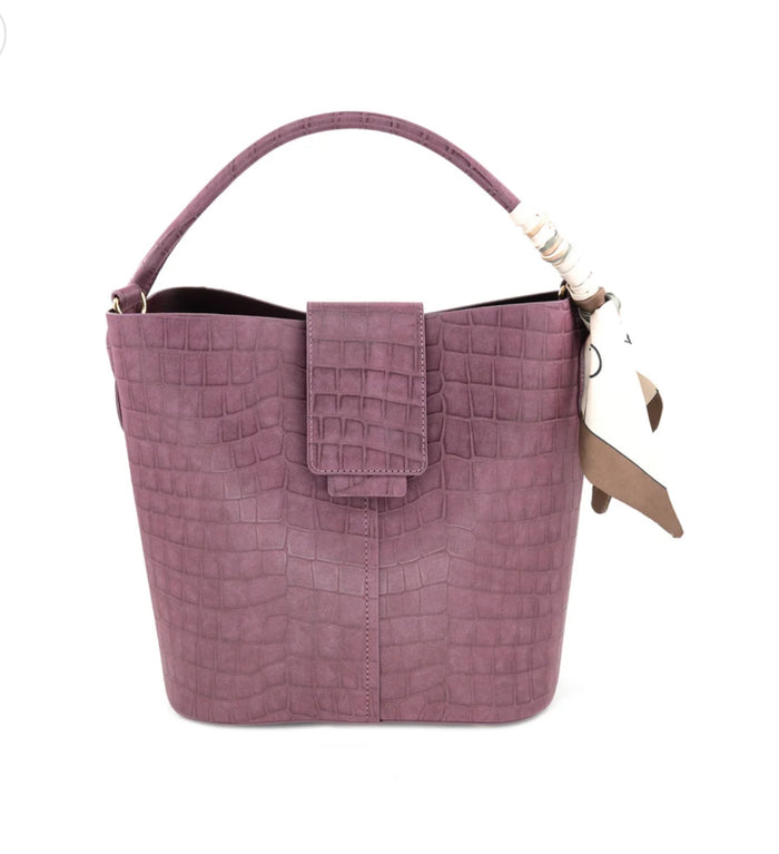 Lucia Burgundy Tote BC Bag with Scarf