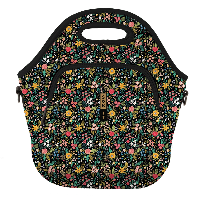 Sok-It LunchTote XL - Black English Garden Picnic   LunchTote-FW Floral