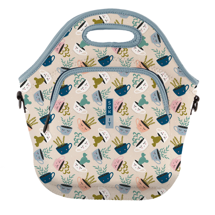Sok-It LunchTote XL - Botanical Teacups   LunchTote-Evergreen