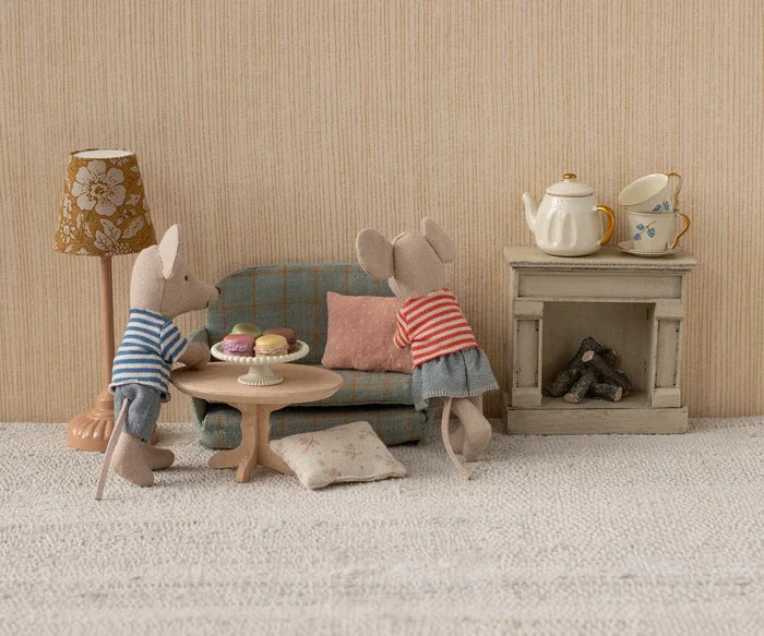 Maileg - Oval coffee table, Mouse - Nature