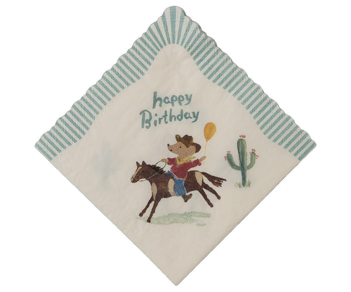 Maileg - Servetten, Happy birthday - Cowboy