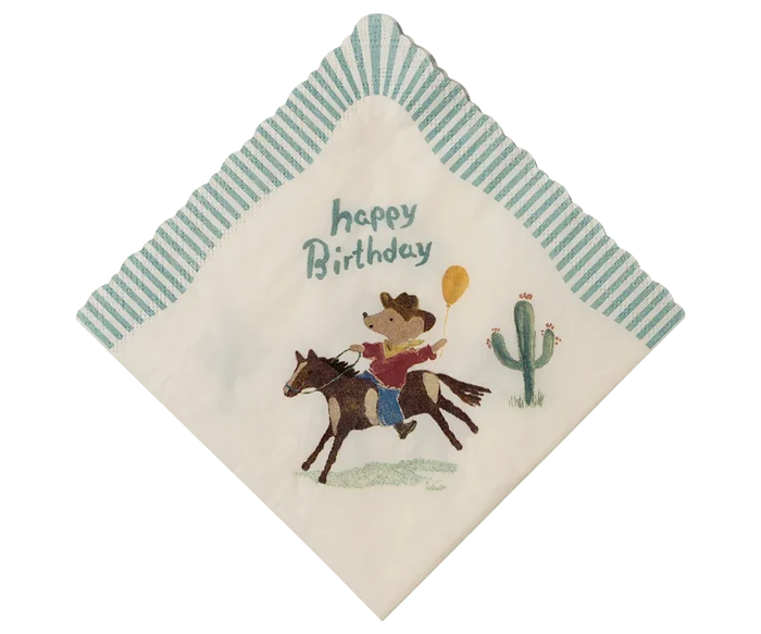 Maileg - Servetten, Happy birthday - Cowboy