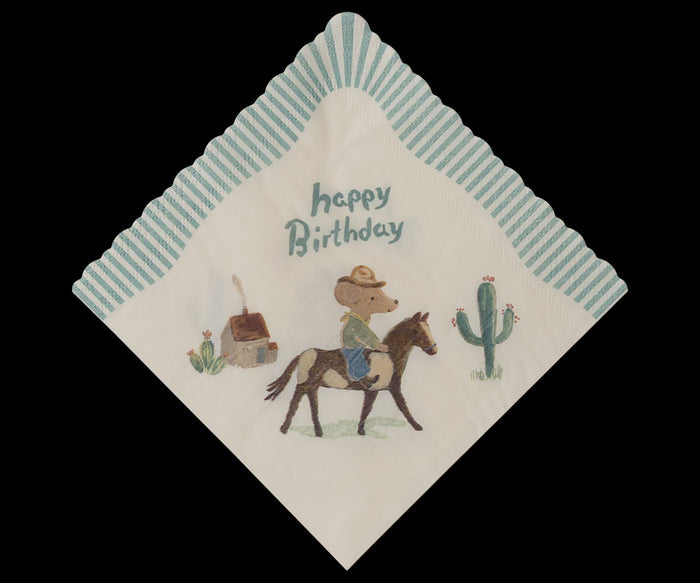 Maileg - Servetten, Happy birthday - Cowboy