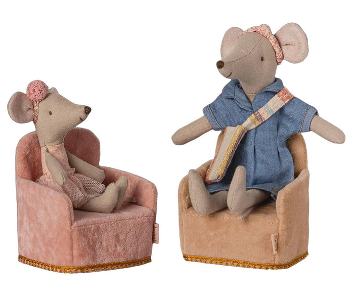 Maileg | Folding chair, Mouse - Rose