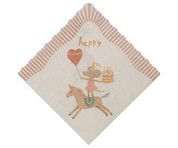 Maileg | Servetten, Happy birthday - Unicorn