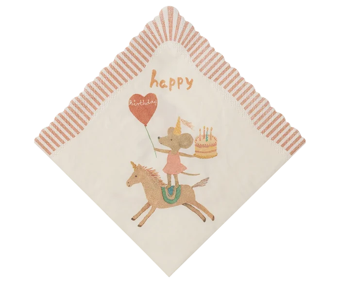 Maileg | Servetten, Happy birthday - Unicorn