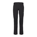 Black pants with a small logo on a white background