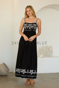 Marlene Embroidered Maxi Skies are Blue Dress
