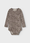 MarMar Copenhagen | Leo romper longsleeve | Dark brown leo