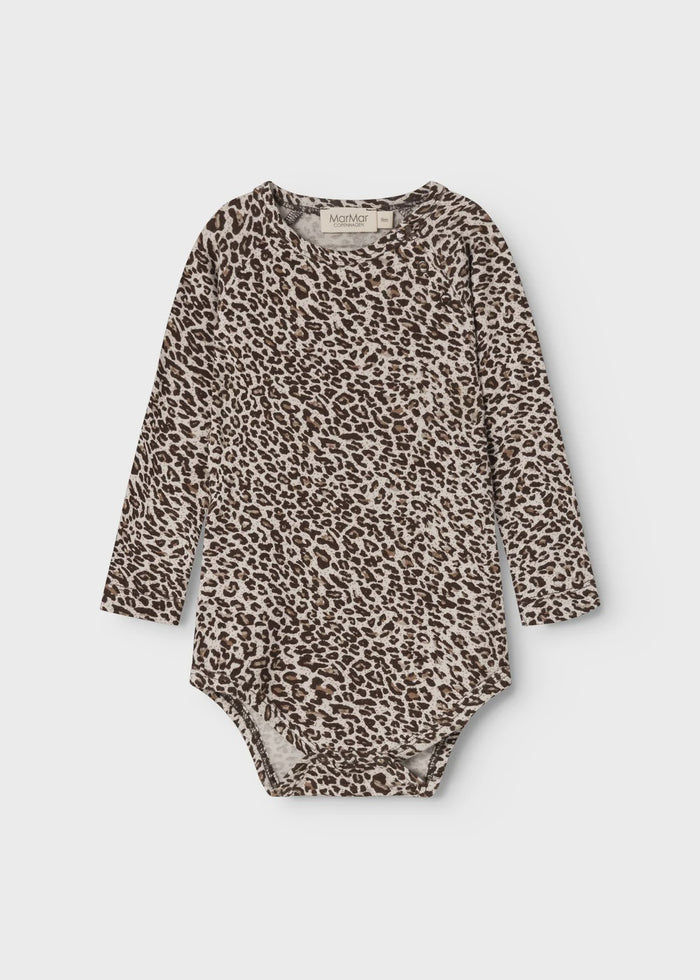 MarMar Copenhagen | Leo romper longsleeve | Dark brown leo