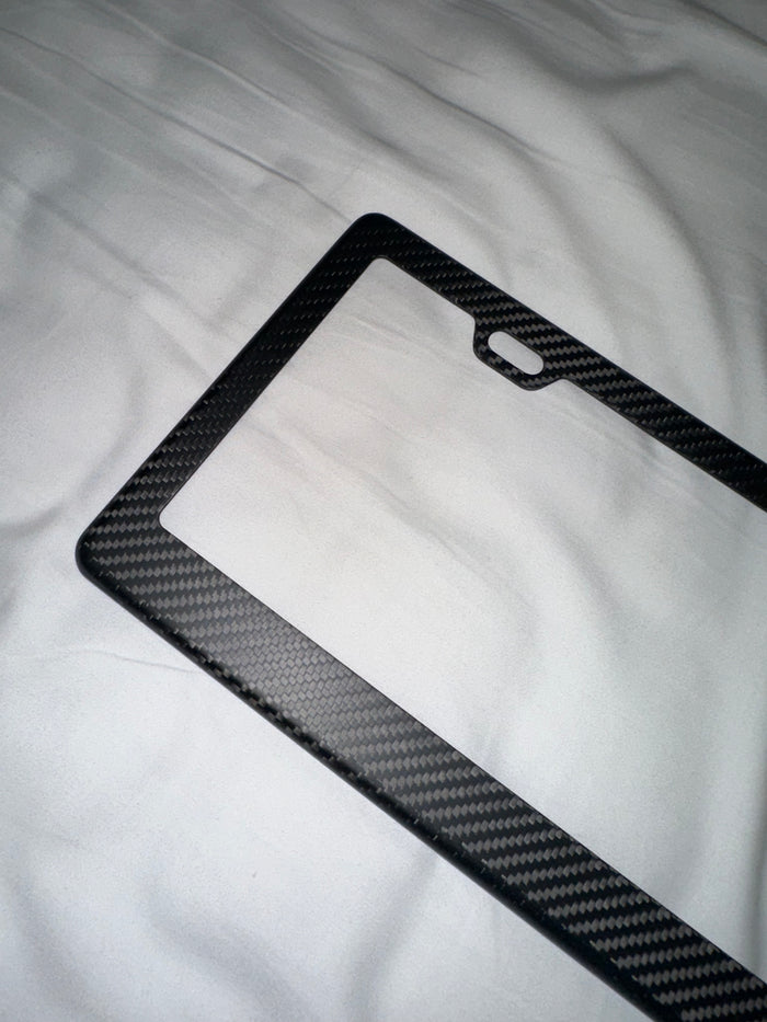 Matte Carbon Fiber Universal License Plate Frame