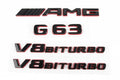 Mercedes W464 W463 G63 AMG Black/Red Brabus style emblem badges Set