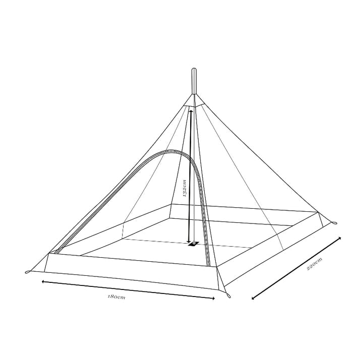 Mont Hypermid 2 Ultralight Pyramid Tent Mesh Inner Only - Dimensions 6