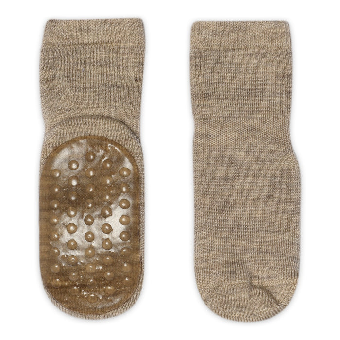 MP Denmark | Wool anti-slip socks | Light Brown Melange