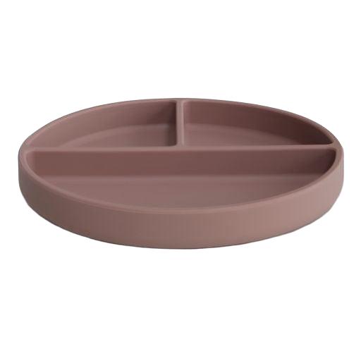Mushie l Silicone Plate met vakken Claudy Mauve