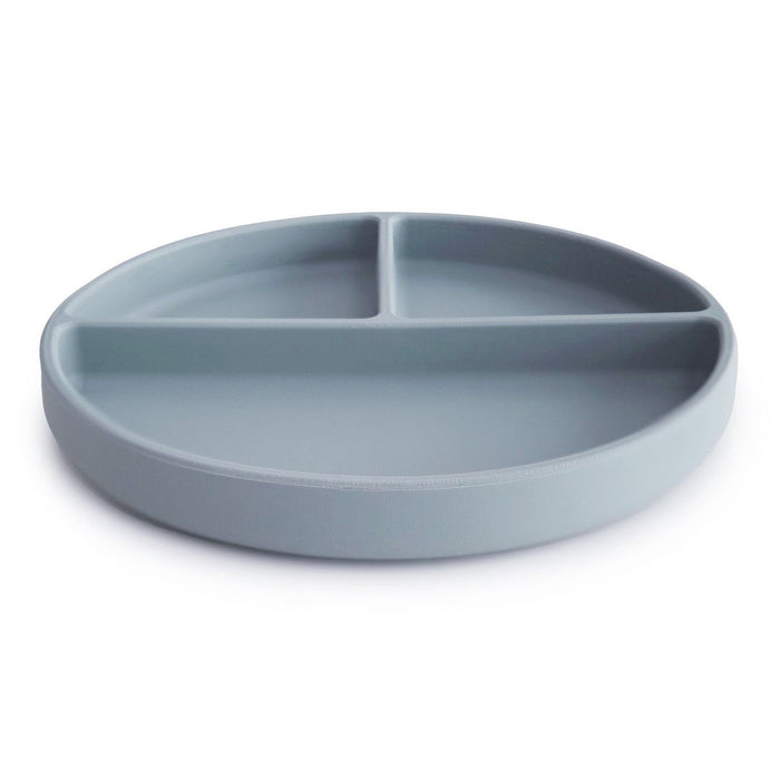 Mushie l Silicone Plate met vakken Powder Blue