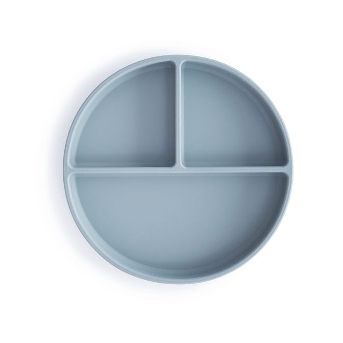 Mushie l Silicone Plate met vakken Powder Blue