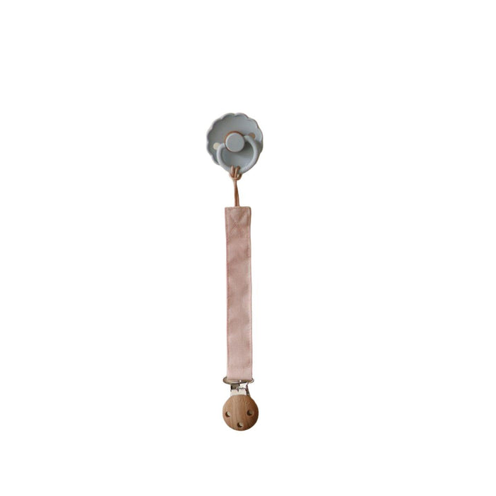 Mushie l Speenketting linnen - Blush / Cream