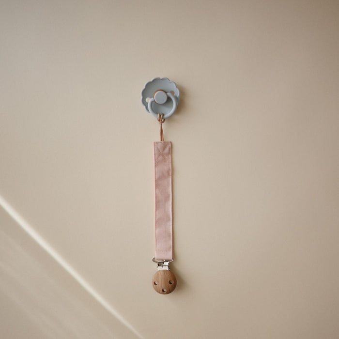 Mushie l Speenketting linnen - Blush / Cream
