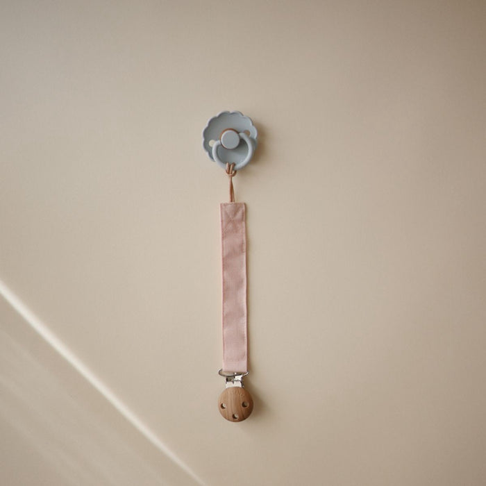 Mushie l Speenketting linnen - Blush / Cream
