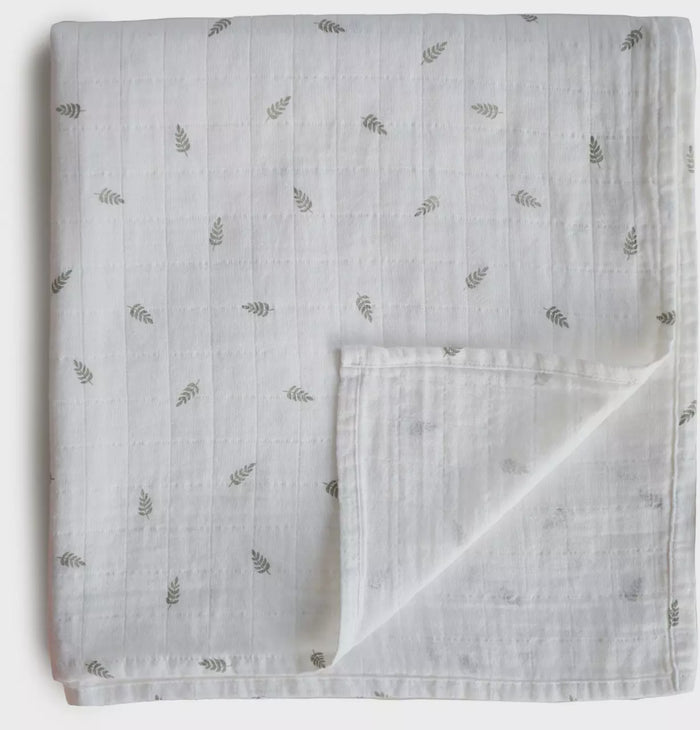 Mushie | Swaddle 120x120 Leaves