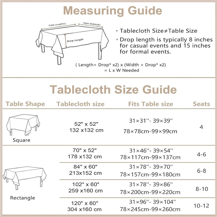 Natural Tablecloth, Rectangle Tablecloth with Decorative Cutouts, Stain Resistant & Wrinkle Free Table Cover for for Dining Table (Natural Cotton Linen, 70" x 52" (Rectangular))
