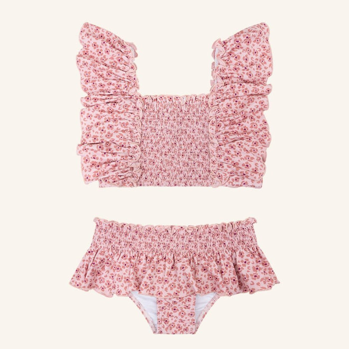 Navy Natural | Bikini pink leopard flower