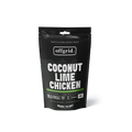 Black package of 'Coconut Lime Chicken' by offgrid on a white background