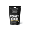 Black package of 'Cooked Chook' by offgrid on a white background