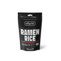 Black package of offgrid Ramen Rice on a white background