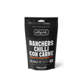 Black offgrid packaging of Ranchers Chilli Con Carne on a white background