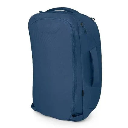Blue backpack on a white background