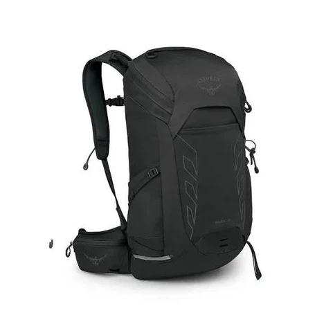 Black Osprey backpack on a white background
