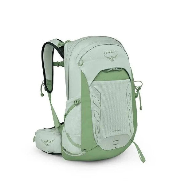 Light green Osprey womens backpack on a white background