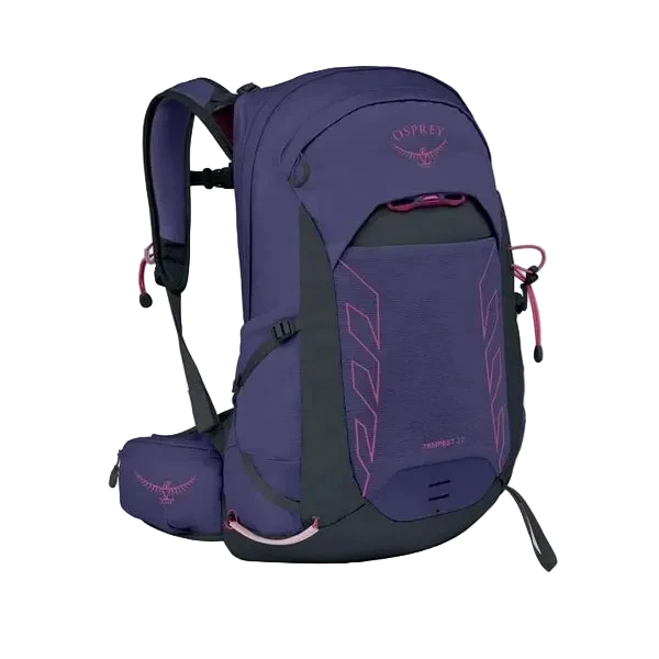Purple Osprey backpack on a white background