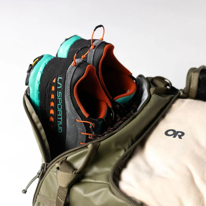Outdoor Research CarryOut Duffel 40L - Packed with Climbing Shoes 5
