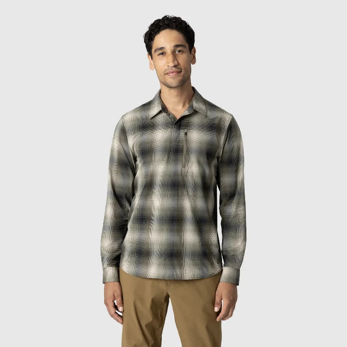 Outdoor Research Men's Astroman Long Sleeve Sun Shirt - Ranger Green Front 1