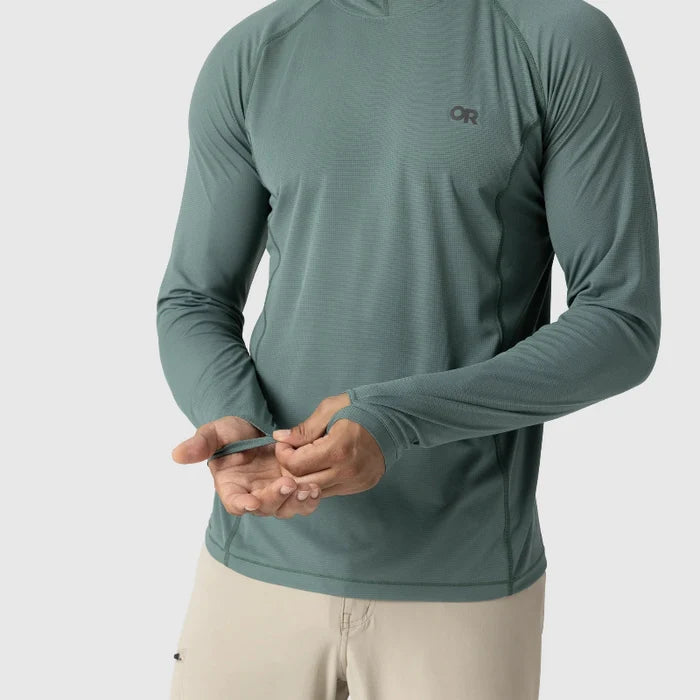 Outdoor Research Men's Echo Sun Hoodie - Malachite Thumbhole 5