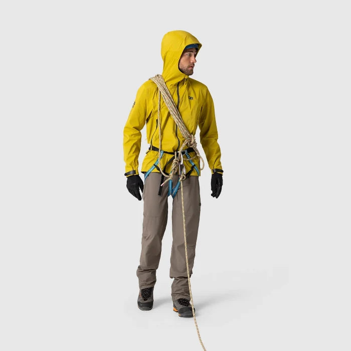 Outdoor Research Men's Skychaser Rain Jacket - Amber with Climbing Gear 7
