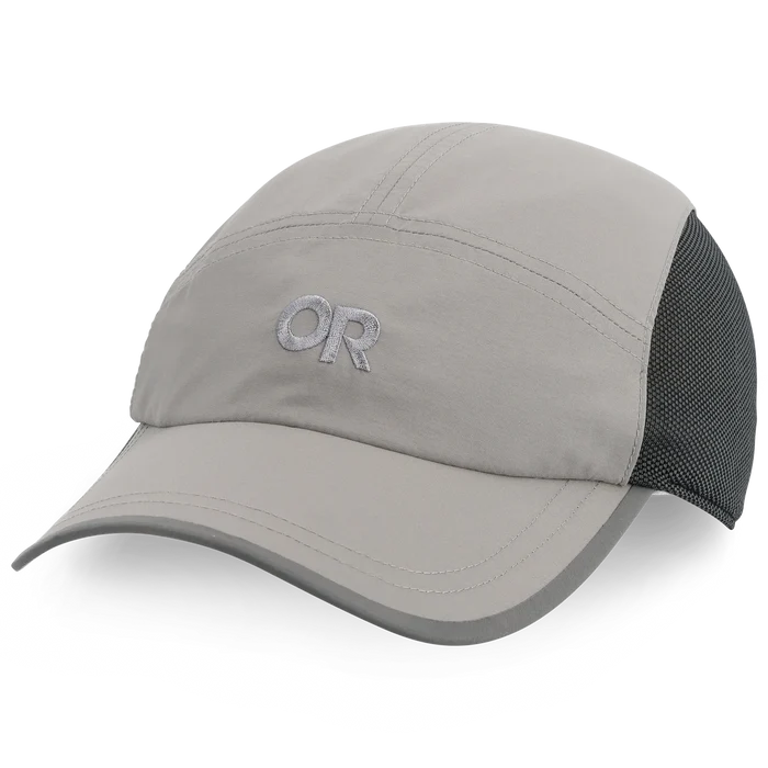 Gray cap with mesh back on a white background