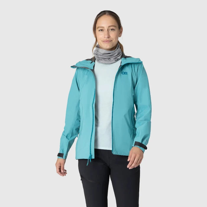 Outdoor Research Women's Skychaser Rain Jacket - Tidepool Unzipped 3
