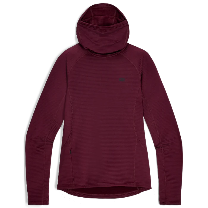 Outdoor Research Women's Vigor Grid Fleece Pullover Hoodie - Flat Lay 5