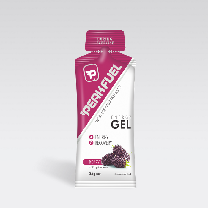 PeakFuel Berry 35g Energy Gels + 30mg caffeine - Box of 5 2