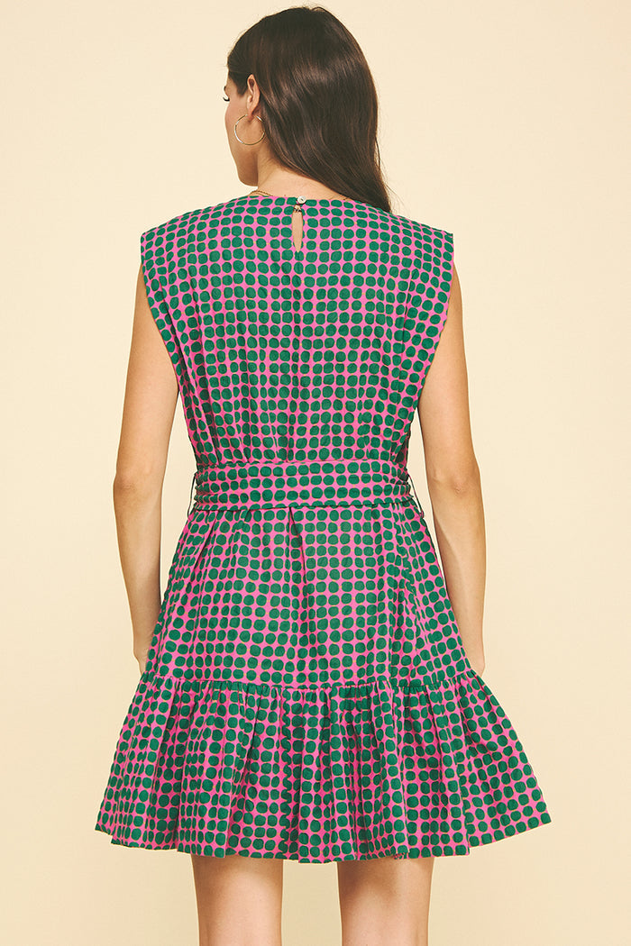 PINCH Pia Polka Dot Tiered Mini Dress