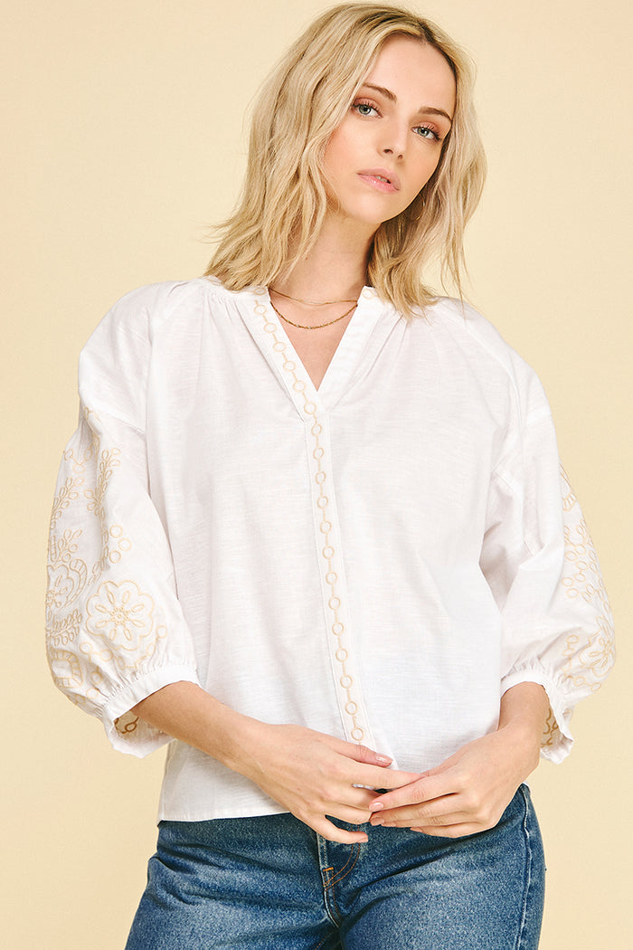 PINCH Shirley Floral Embroidered Blouse Top
