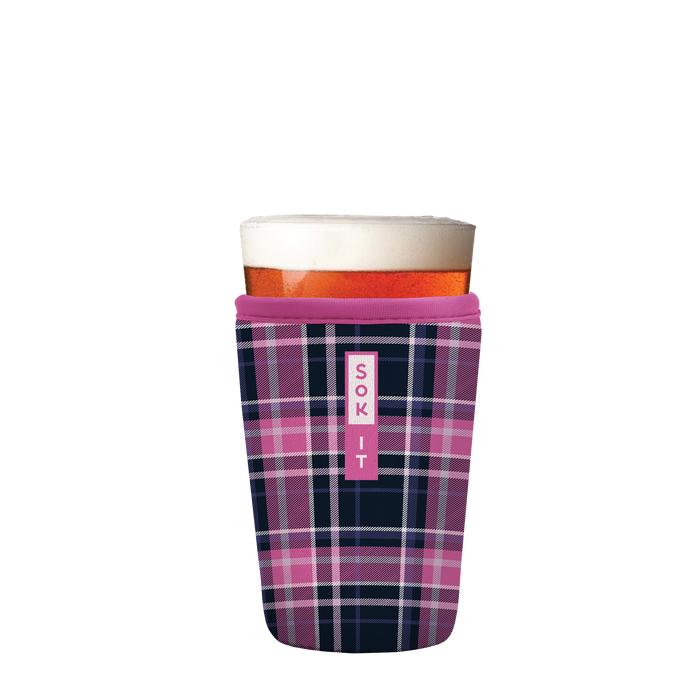 Sok-It PintGlassSok - Berry Plaid