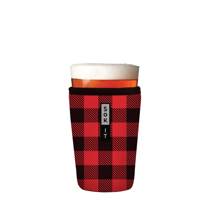Sok-It PintSok - Buffalo Check 16oz-Pint-Glass 16.99 PintGlassSok-Winter Holiday