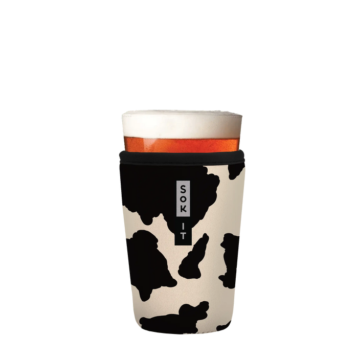 Sok-It PintSok - Cow Print 16oz-Pint-Glass 16.99 PintGlassSok-Animal Prints