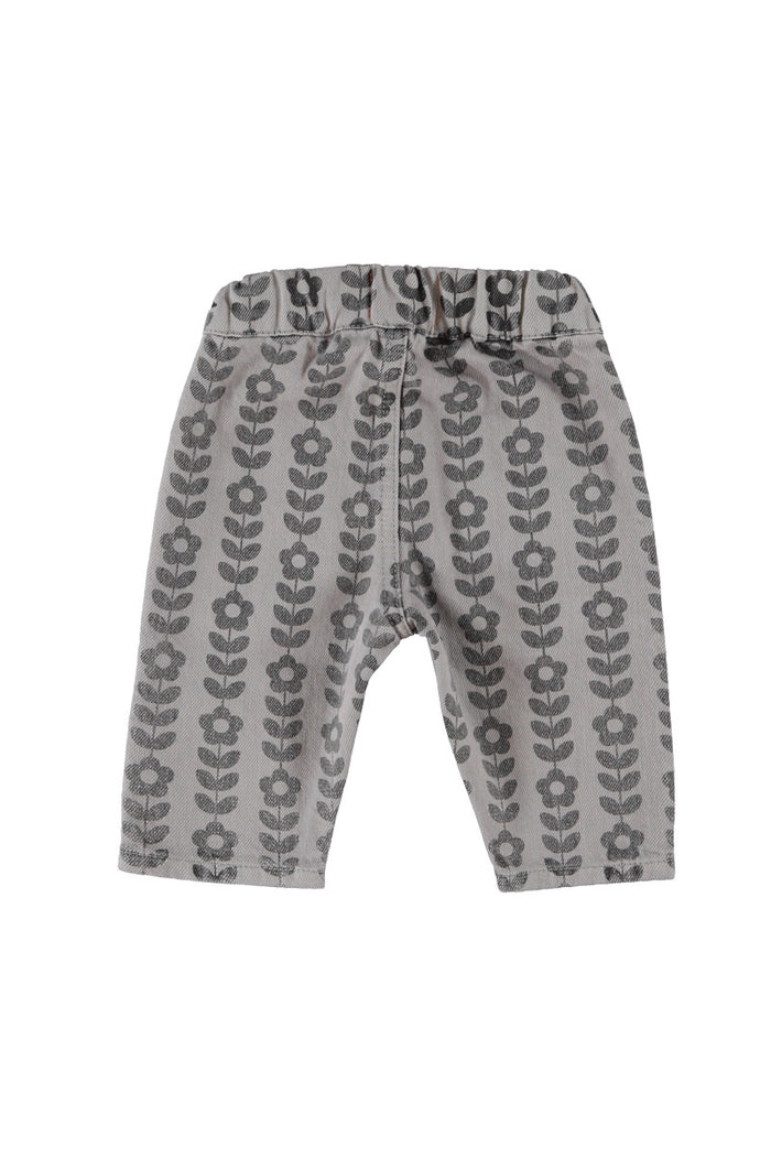Piupiuchick | Baby trousers grey w/ black flowers