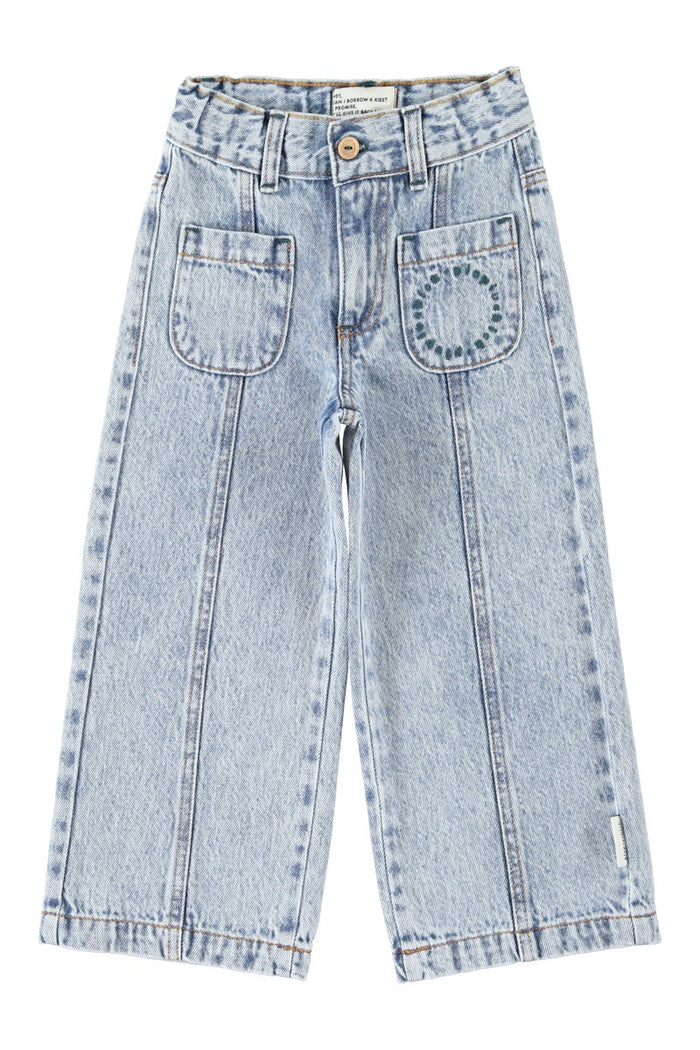 Piupiuchick | Flare trousers fadded light blue denim